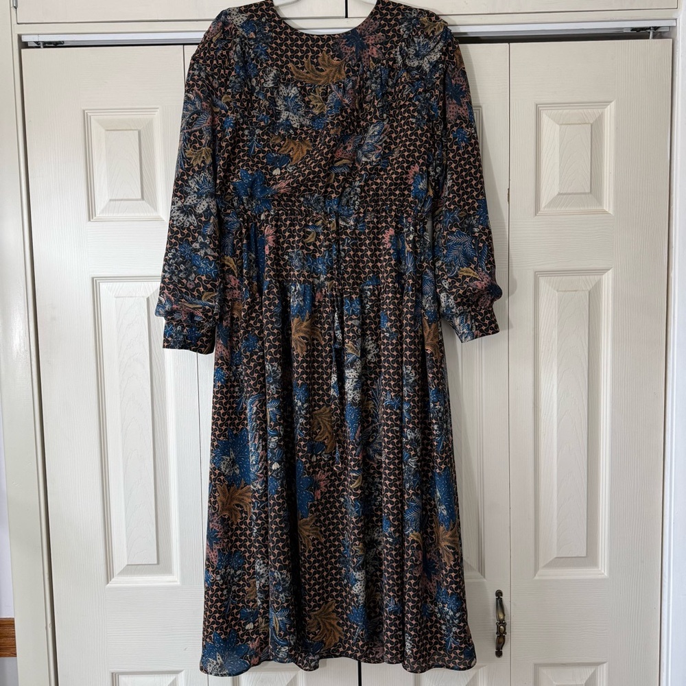 Paper Parachute Smocked Paisley Print Tie Waist Maxi Dress Women’s Size XXL